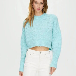 Aritzia Wilfred Lune Sweater Knit Cropped Crewneck Wool Coastal Cottage core
